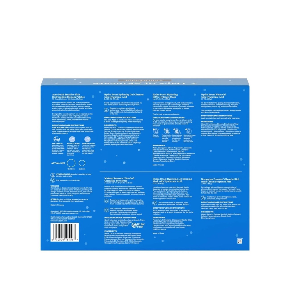 Neutrogena 7 Days of Skincare Gift Set, Hydro Boost Hydrating Gel Face Wash, - Picture 2 of 5